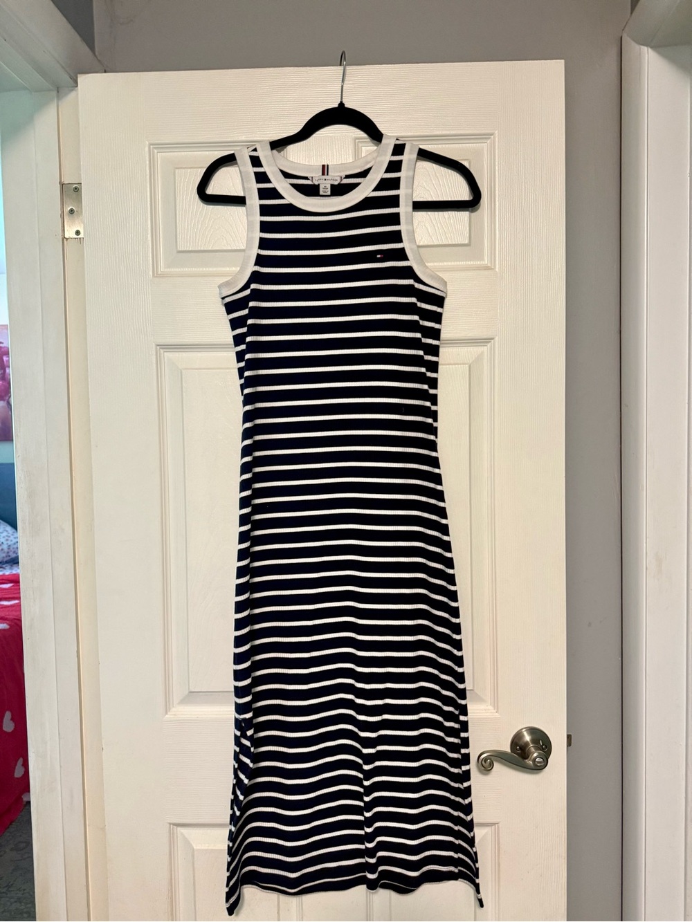 Tommy Hilfiger Striped Sleeveless Maxi Dress - Navy & White